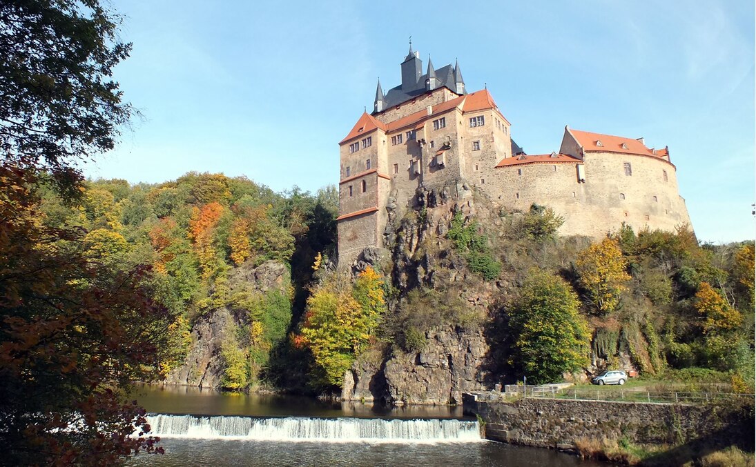 Burg Kriebstein im Granulitgebirge.