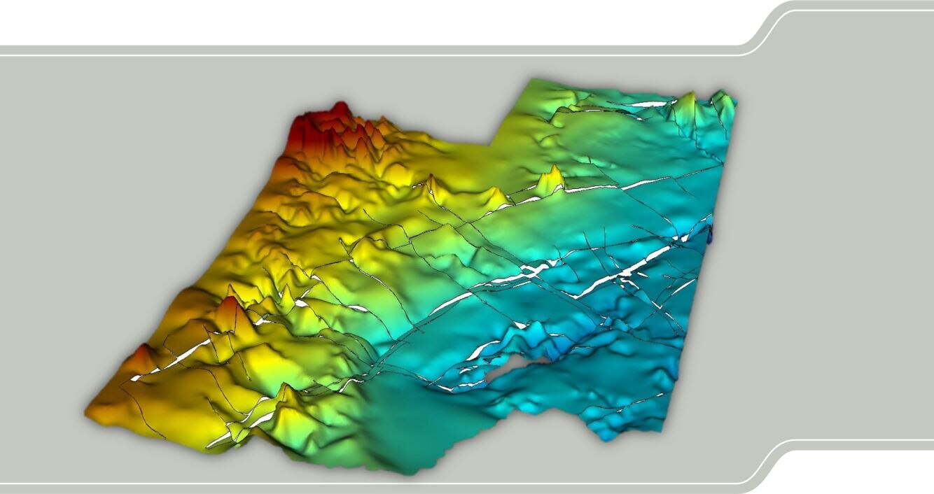 gestörte sedimentäre Grenzfläche des Tertiärs der Lausitzim 3D-Modell