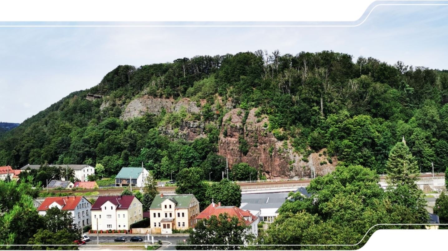 Felswand des Backofenfelsens in Freital.