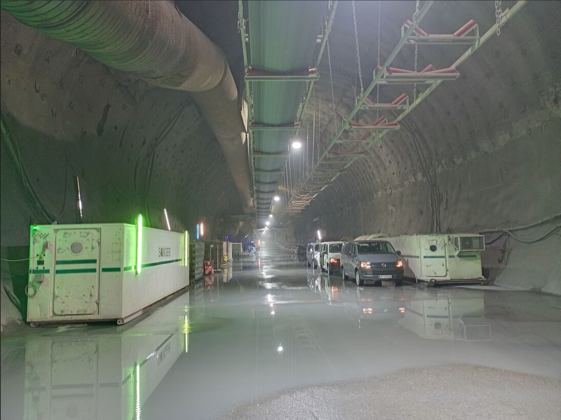 Baustelle des eisenbahntunnels Brenner-Basistunnel.