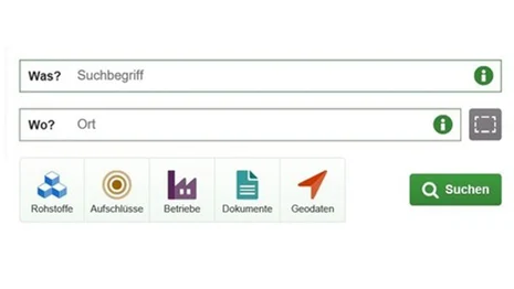 GEOLOGIE-Suchmaschine Eingabemaske der GEOLOGIE-Suchmaschine