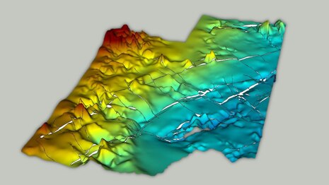 3D-Modell einer gestörten sedimentären Grenzfläche